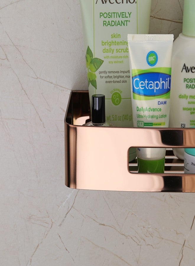 FORTUNE Premium Grade 304 Stainless Steel Wall Mount Shelf, Multi-Functional Storage Shelf / Kitchen Shelf / Rack & Caddy Basket Bathroom Accessories Homes, Hotels- ( 12 x 5 Inch) (Rose Gold Finish, Pack Of 1) - Image 3